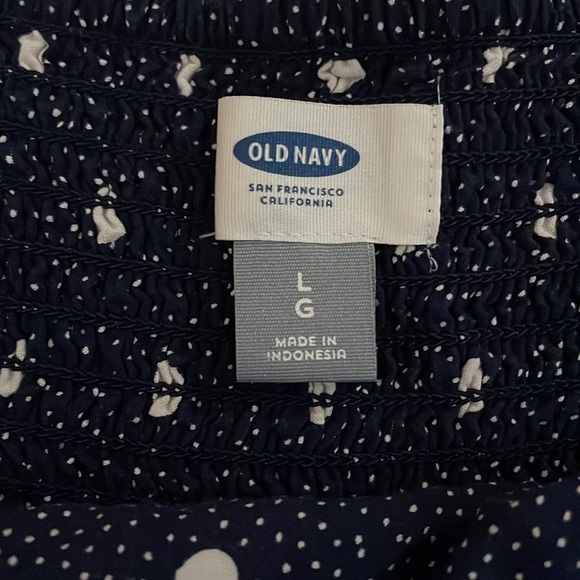 Navy Blue/ White Polka-Dot Patterned Dress - Picture 2 of 2